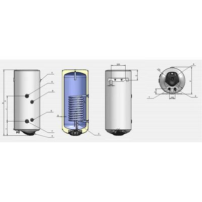 ELDOM Green Line SL100 - indirekt használati meleg víz tartály 1 hőcserélővel (balos / 100 liter / 3 kW / 462 mm Ø)
