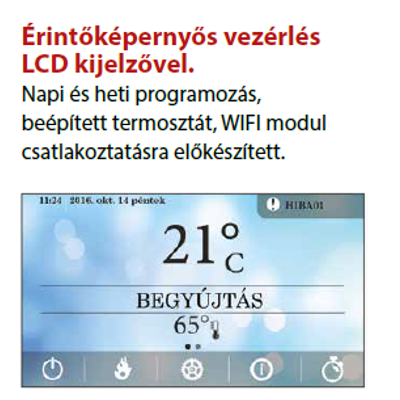 RUBYNOR ONYX HYDRO 24 vízteres agri pellet tüzelésű kályha (24