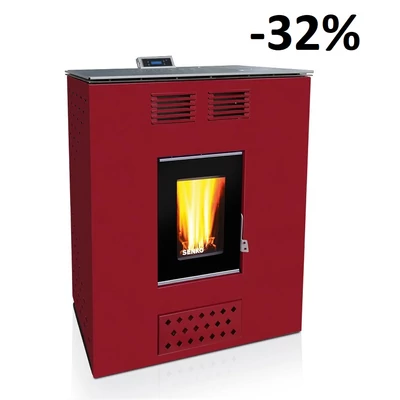 BEMUTATÓ SENKO P-12 SLIM WATER+AIR MODERN meleg levegős és vízteres pellet kályha (antracit szürke)