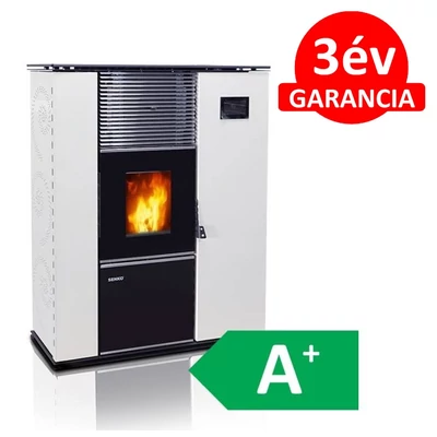 SENKO P-10 SLIM WATER+AIR MODERN meleg levegős és vízteres pellet kályha (krém színű)