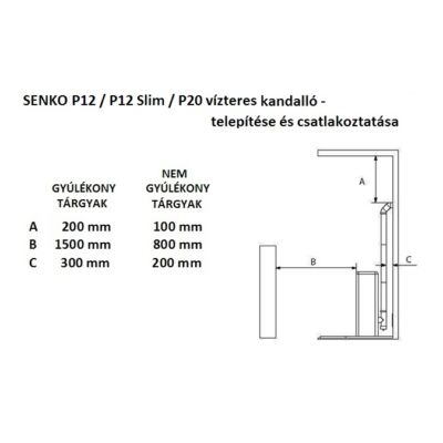 SENKO P 12 Slim WATER+AIR - telepítés és csatlakozás